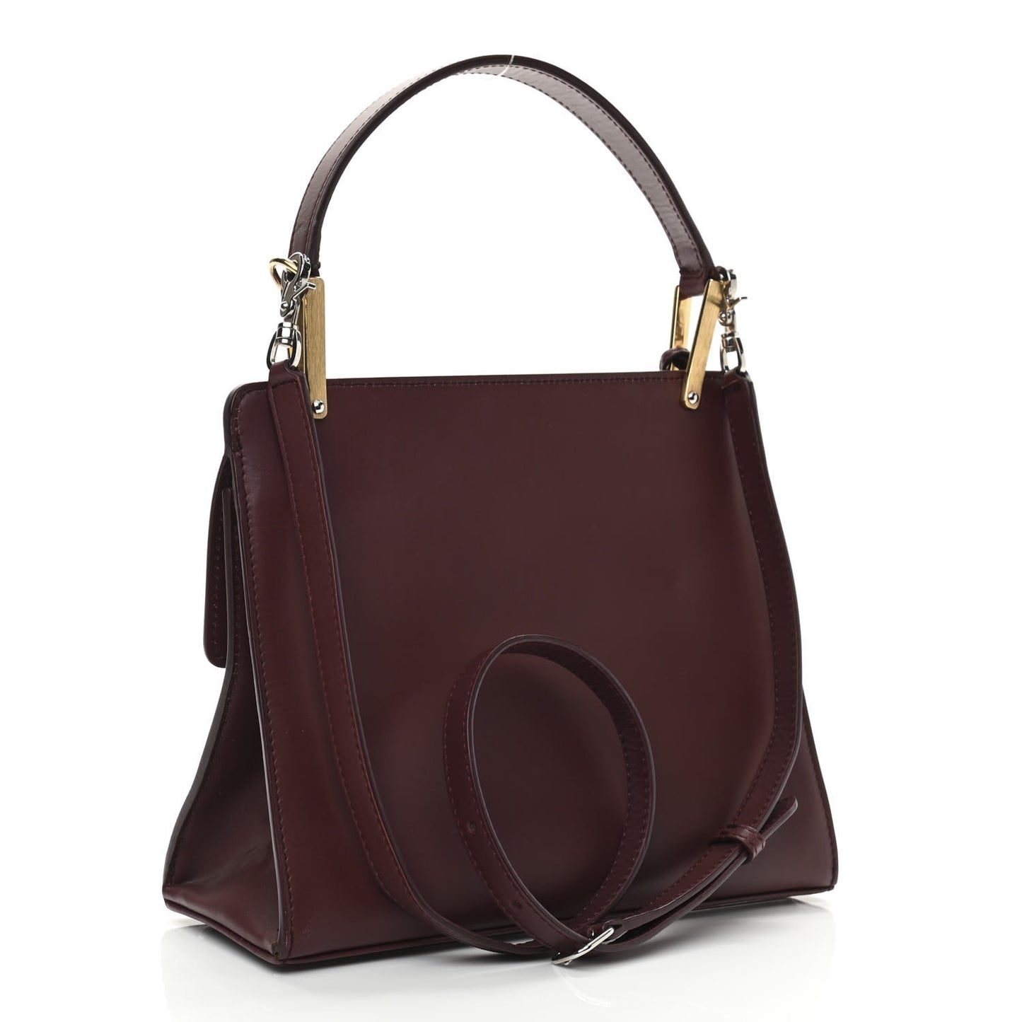 Calfskin Le Dix Cartable S Bag Aubergine