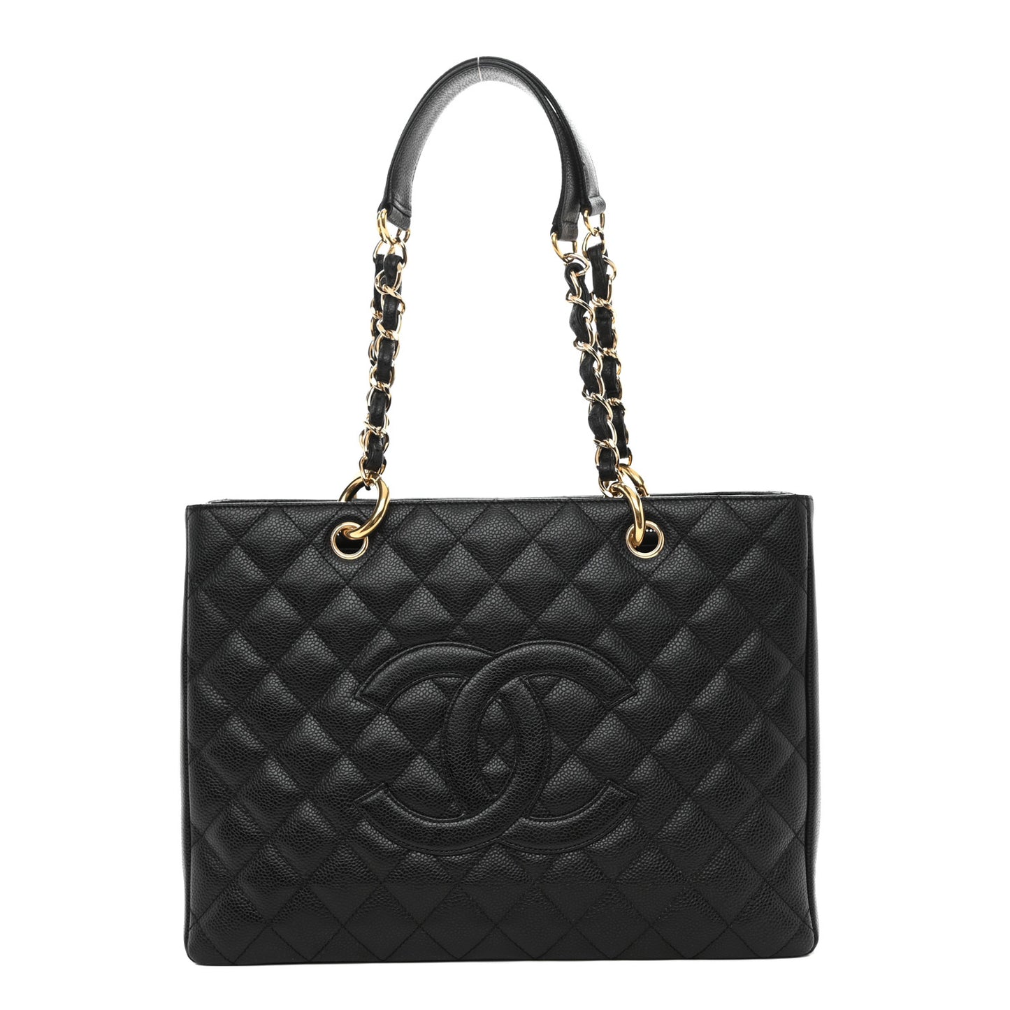 Caviar Quilted Grand Shopping Tote GST Black