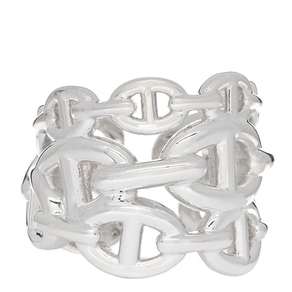 Hermes Sterling Silver GM Chaine d'Ancre Enchainee Band Ring 54 7 1 of 5