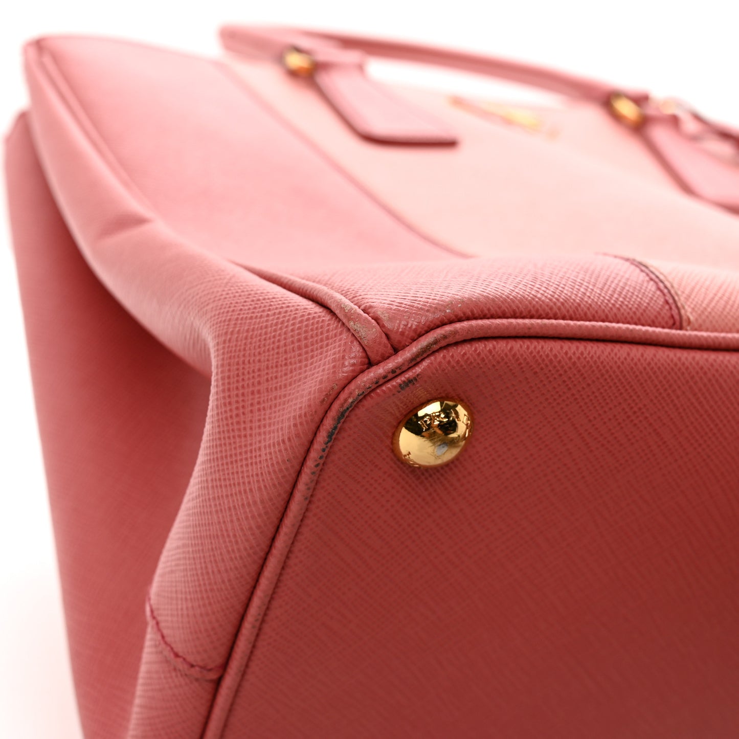 Saffiano Lux Colorblock Medium Galleria Double Zip Tote Peonia