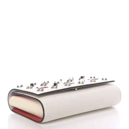 Christian Louboutin Calfskin Spikes Loubinthesky Paloma Clutch White 4 of 10