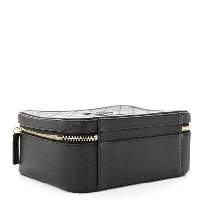 Chanel Caviar Quilted Large CC Filigree Vanity Case Black 4 of 12