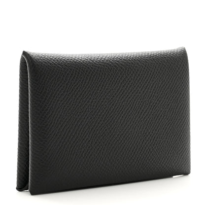 Hermes Epsom Calvi Card Case Black 3 of 7