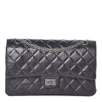 Chanel Metallic Aged Calfskin Quilted 2.55 Reissue 226 Flap Black 1 of 9