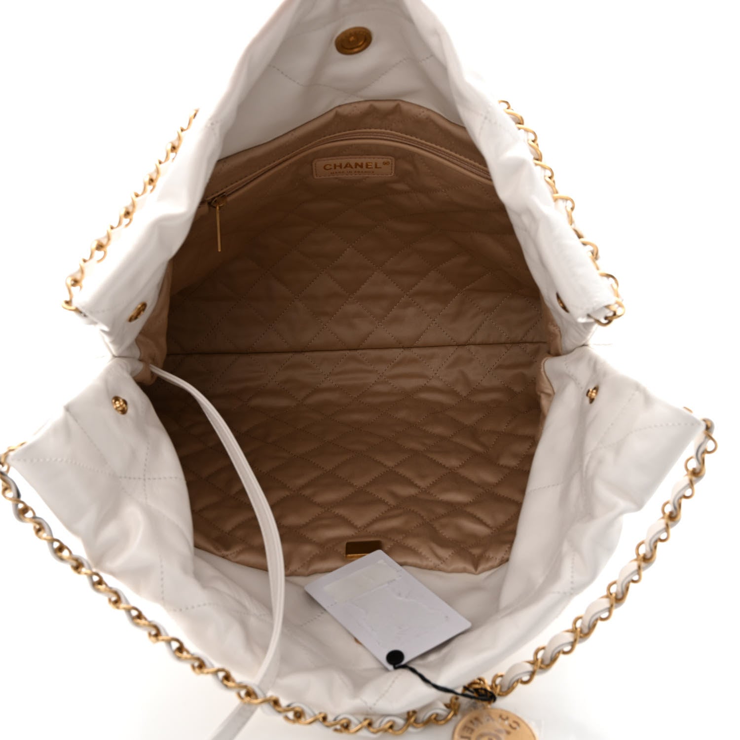 Chanel Shiny Calfskin Quilted Chanel 22 White 5 of 12
