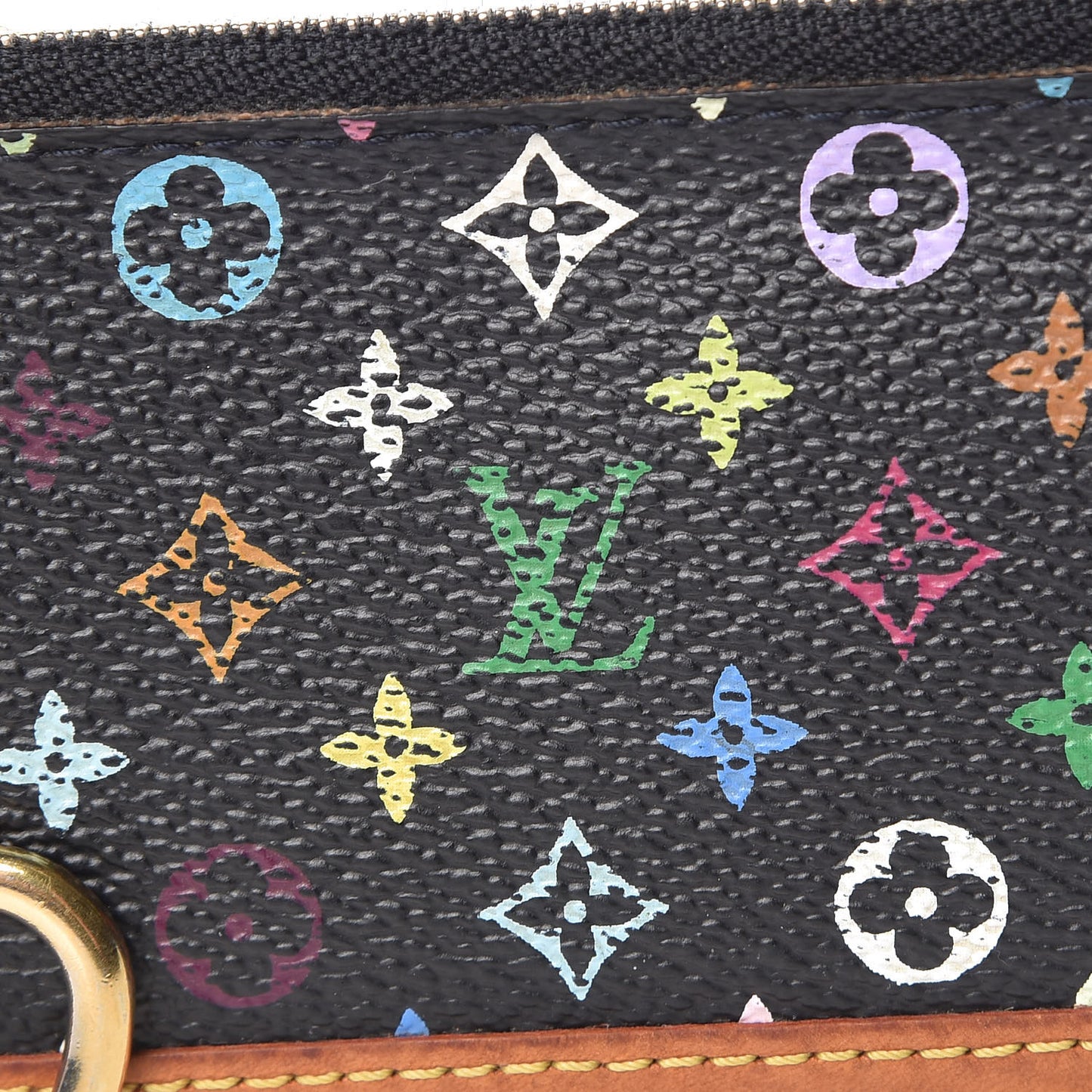 Monogram Multicolor Key Pouch Black