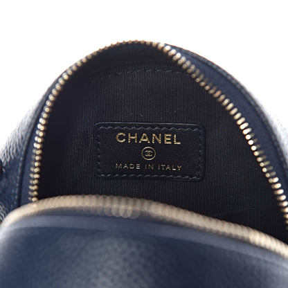 Chanel Caviar Quilted Round Filigree Crossbody Navy Black 6 of 10