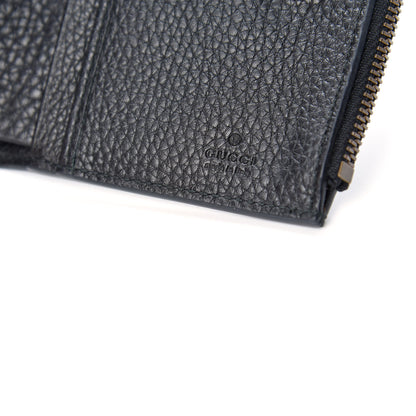 Gucci Pebbled Calfskin Animalier Card Case Wallet Black 6 of 7