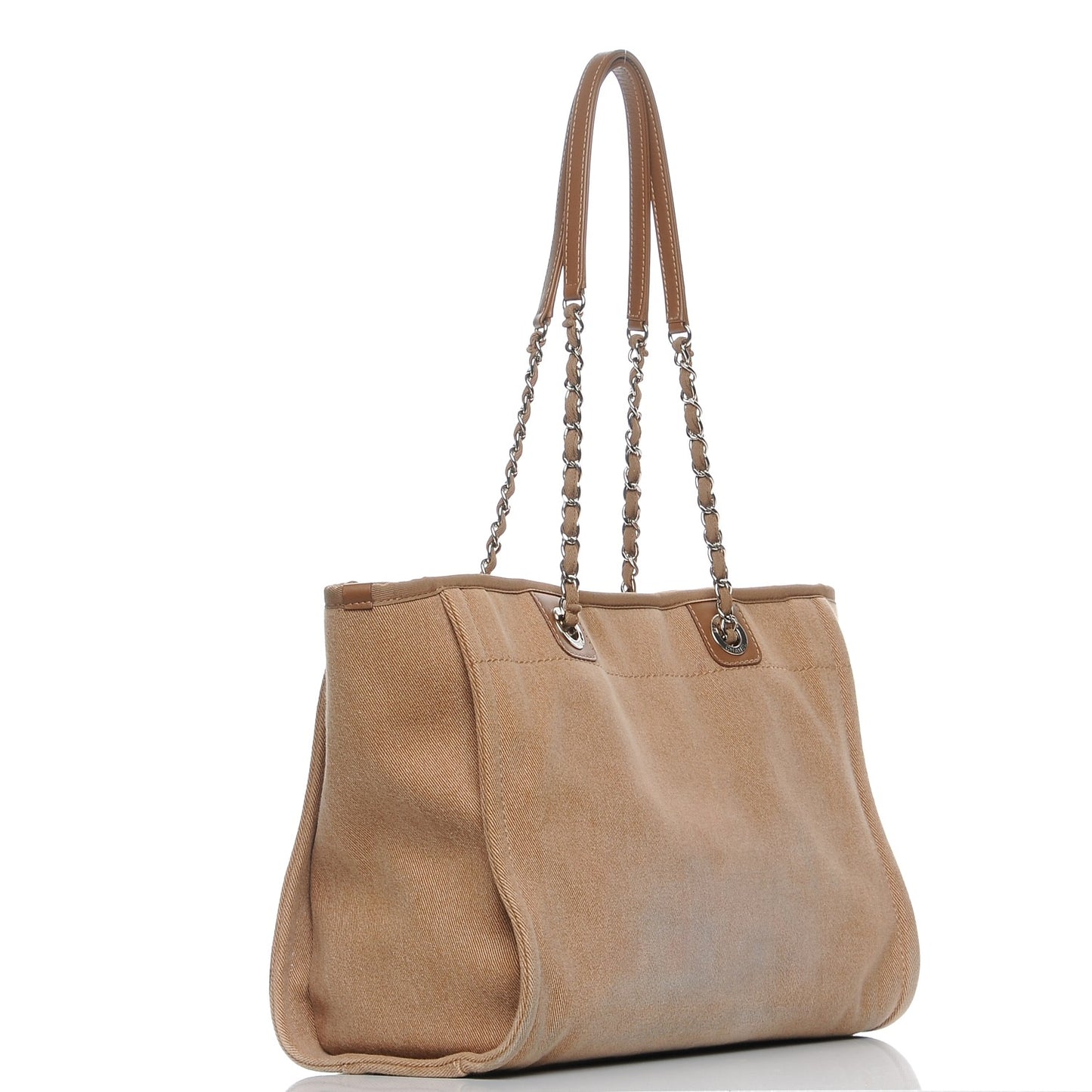 Canvas Sequin Small Deauville Tote Ecru