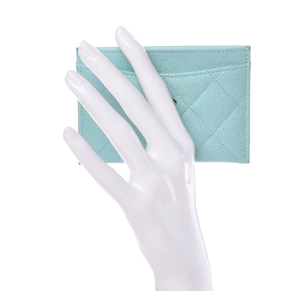 Chanel Caviar Quilted Card Holder Light Blue 2 of 11