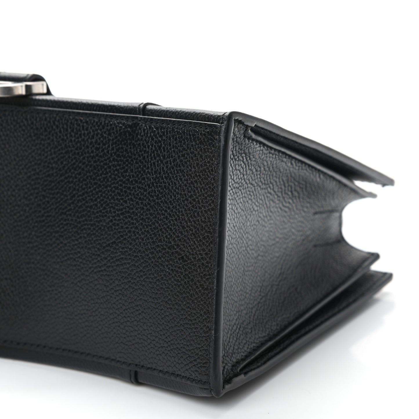 Grained Calfskin XS Hourglass East West Tote Black
