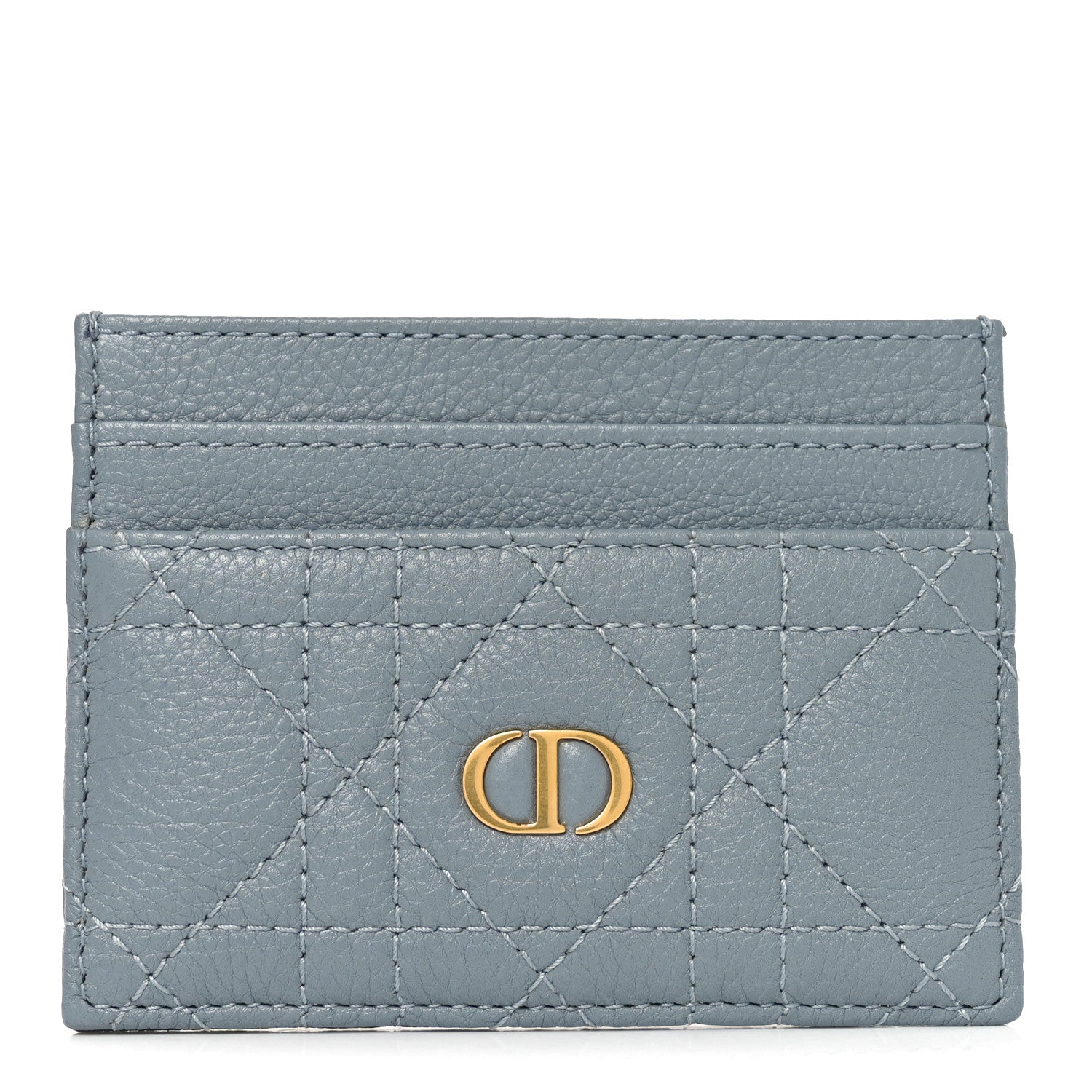 Christian Dior Supple Calfskin Cannage Caro Five-Slot Card Holder Cloud Blue 1 of 7