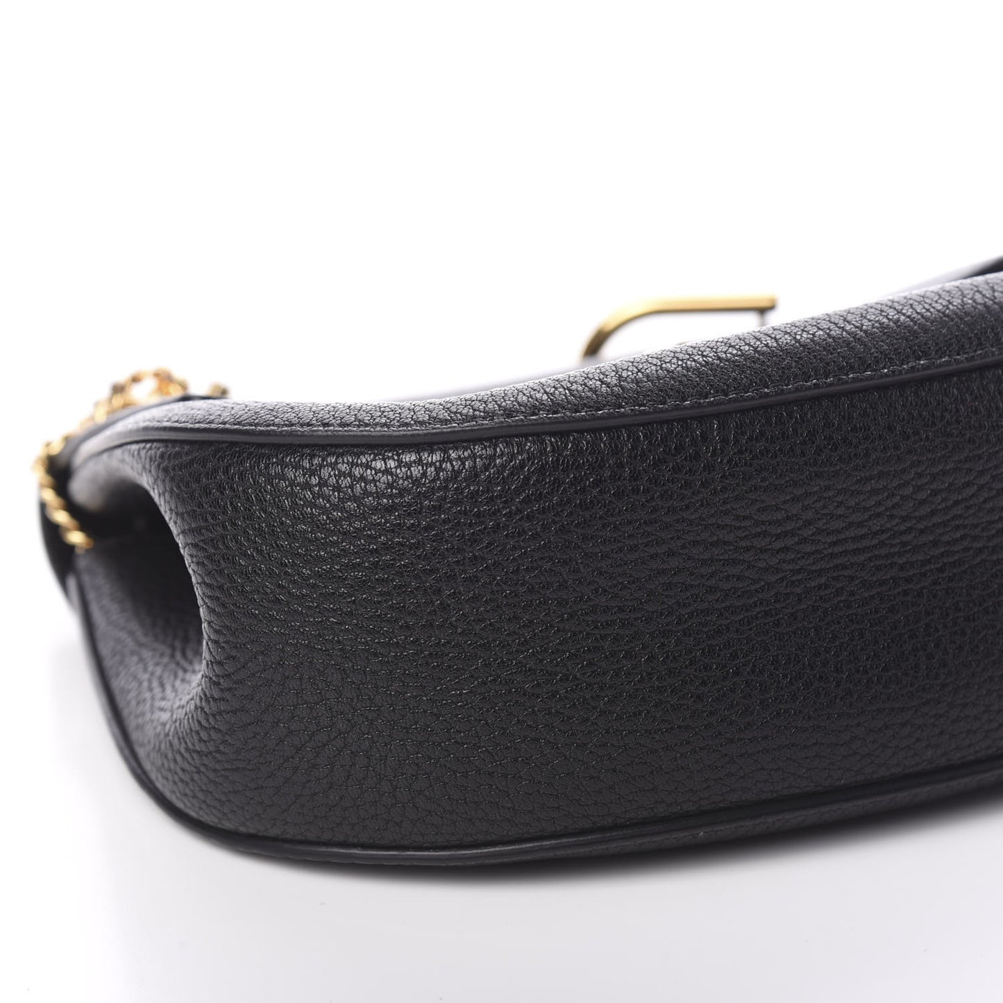 Grained Lambskin Drew Shoulder Bag Black