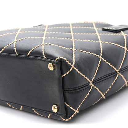 Chanel Calfskin Wild Stitch Tote Black 9 of 9