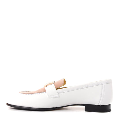 Hermes Calfskin Womens Paris Loafers 36.5 White Bois De Santal 1 of 11