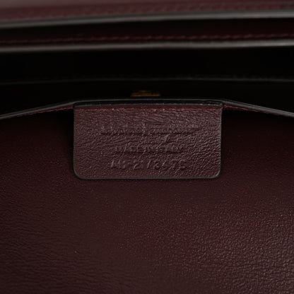 Salvatore Ferragamo Calfskin Canvas Small Trapezio Crossbody Burgundy 6 of 11