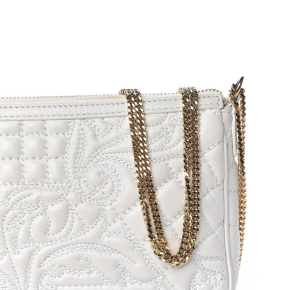 Versace Nappa Barocco Quilted Vanitas Chain Crossbody Bag White 7 of 11