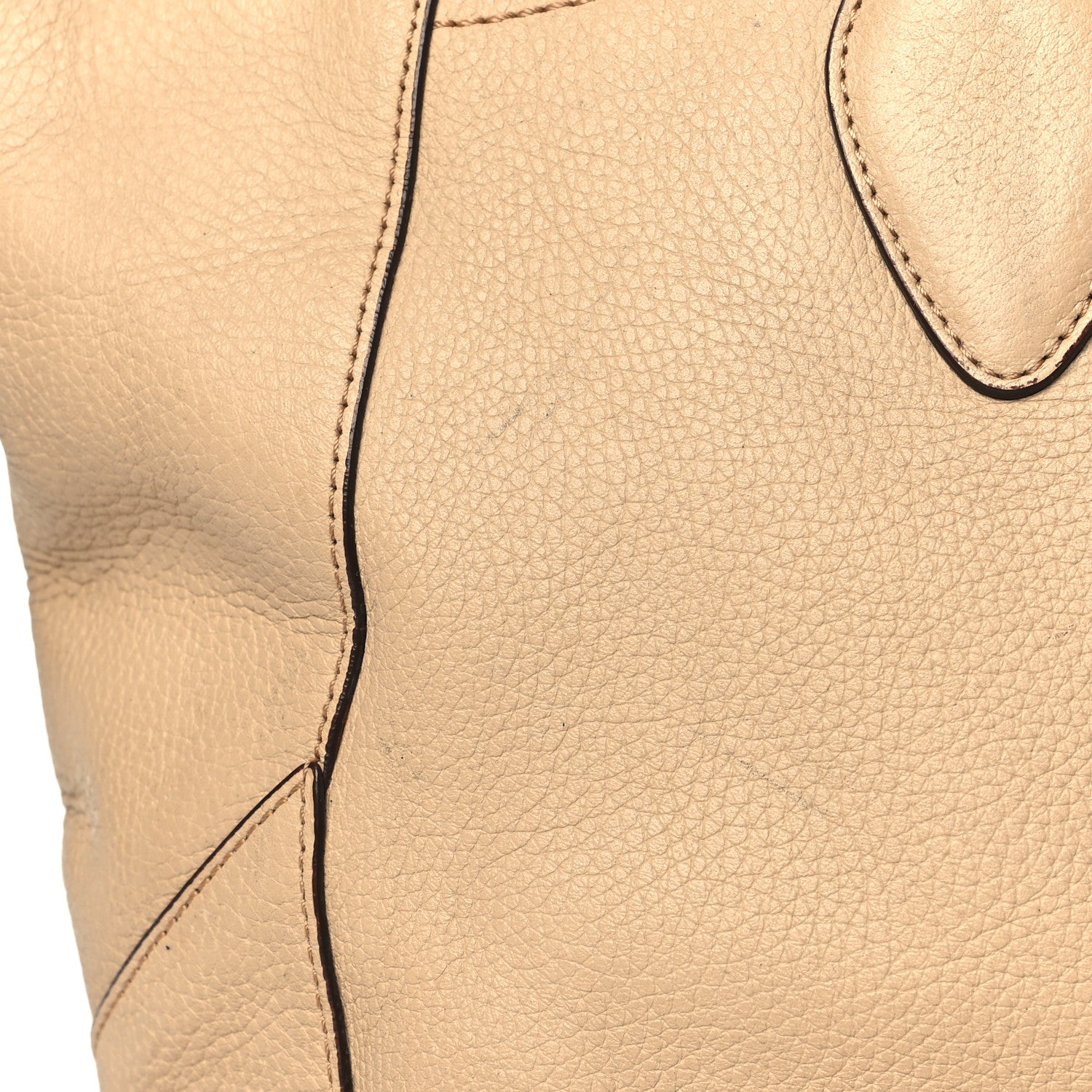 MCM Grained Calfskin Studded Satchel Beige 9 of 12