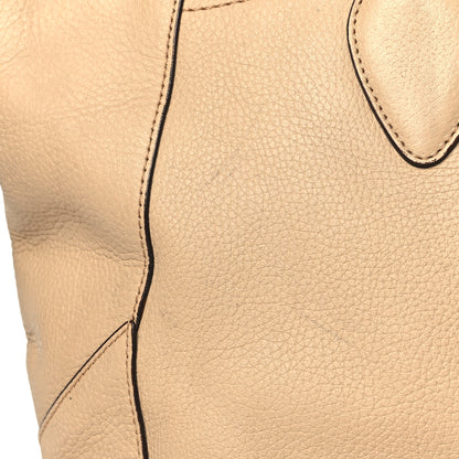 MCM Grained Calfskin Studded Satchel Beige 9 of 12