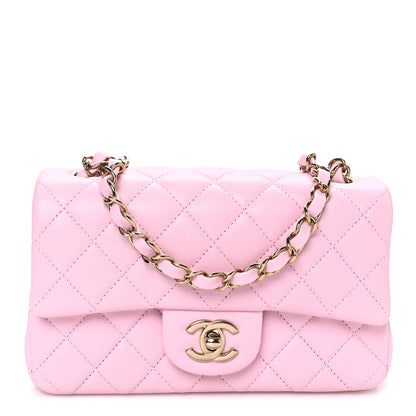 Chanel Lambskin Quilted Mini Rectangular Flap Light Pink 1 of 11