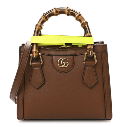 Gucci Wonka Grain Calfskin Mini Diana Tote Bag Cuir Yellow Fluo 1 of 11