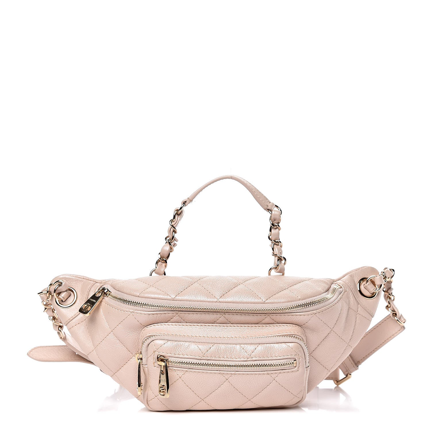 Chanel Iridescent Calfskin Quilted All About Waist Belt Bag Beige 1 of 10