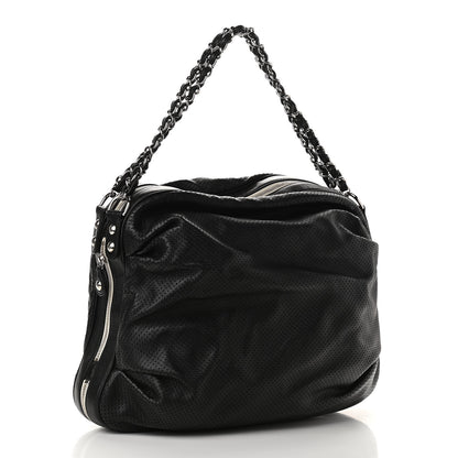 Chanel Lambskin Perforated Baseball Spirit Ligne Bag Black 2 of 8