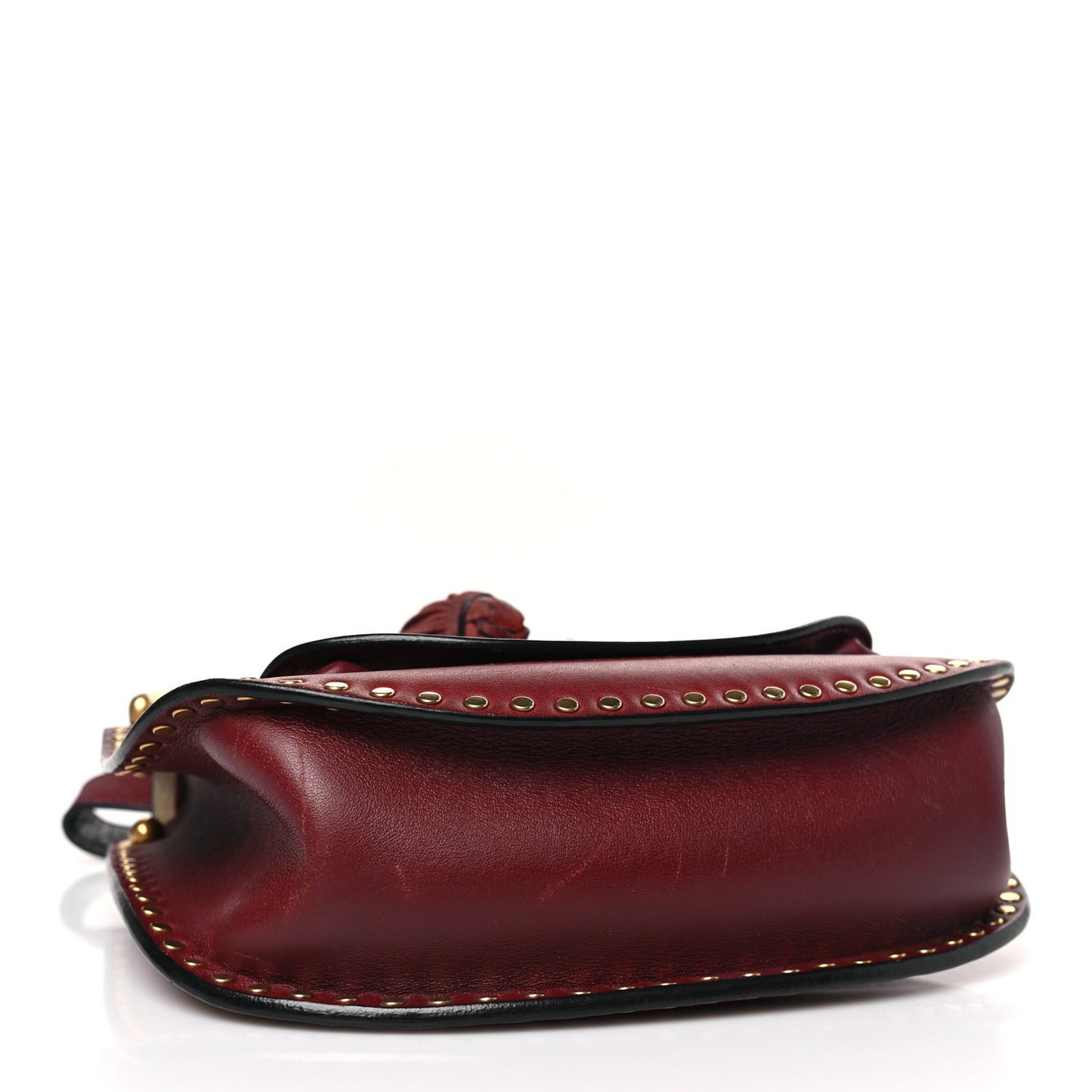 Calfskin Braided Small Hudson Shoulder Bag Sienna Red