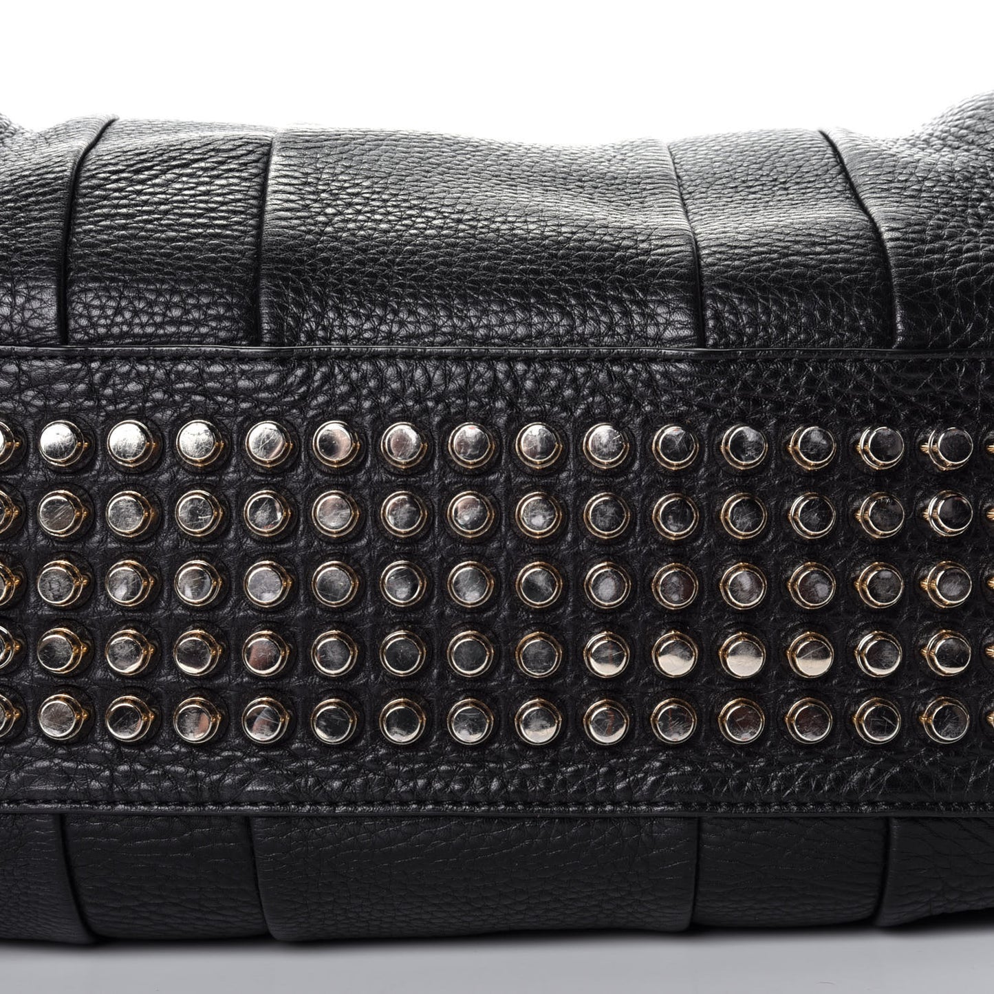 Pebbled Lambskin Rocco Black Pale Gold Hardware