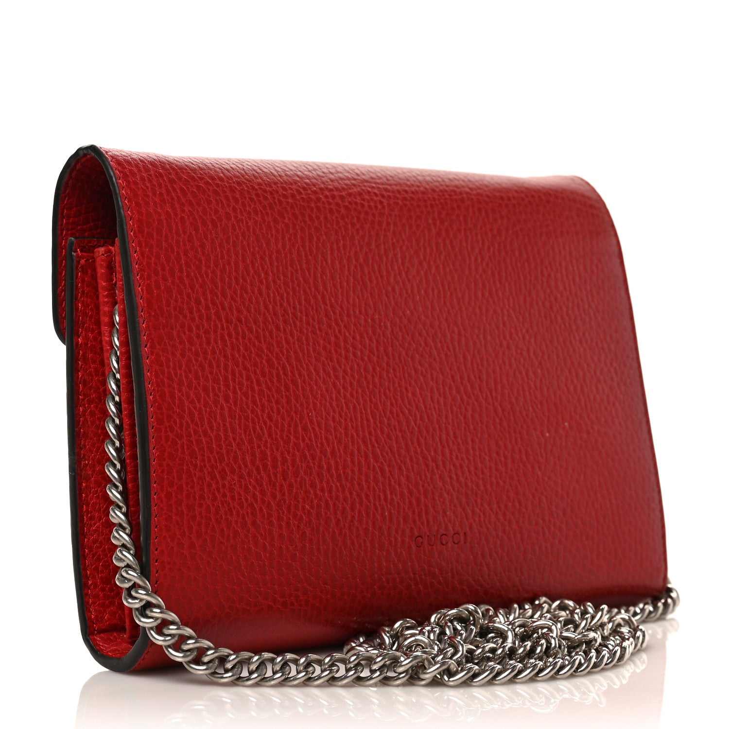 Gucci Calfskin Mini Dionysus Chain Wallet Hibiscus Red 3 of 10