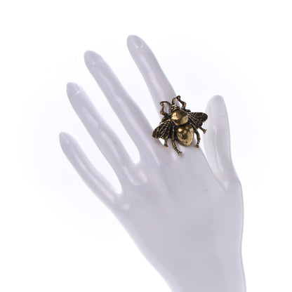 Gucci Metal Enamel Bee Ring S Aged Gold 2 of 4