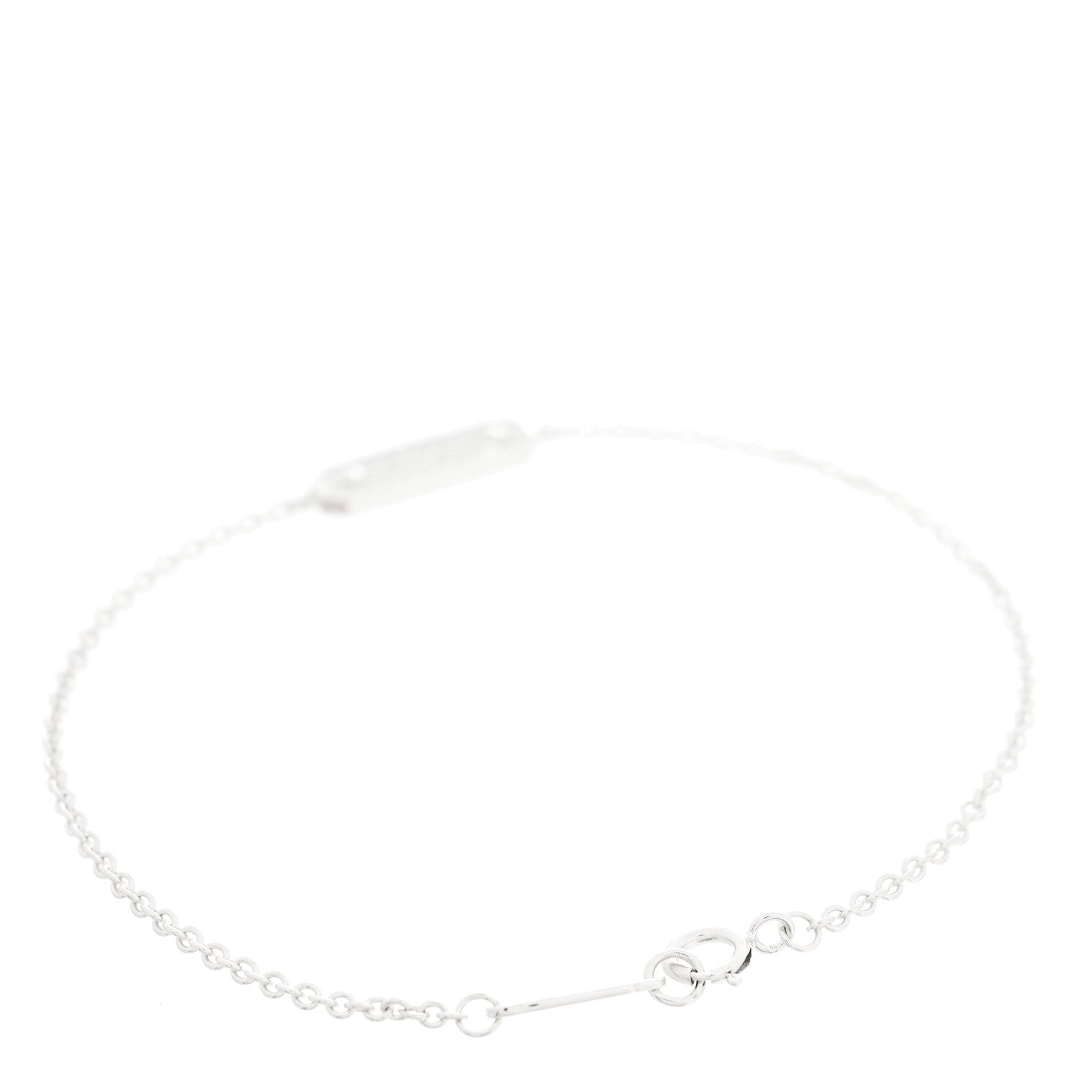 Tiffany 18K White Gold Diamond Tag Chain Bracelet 2 of 5