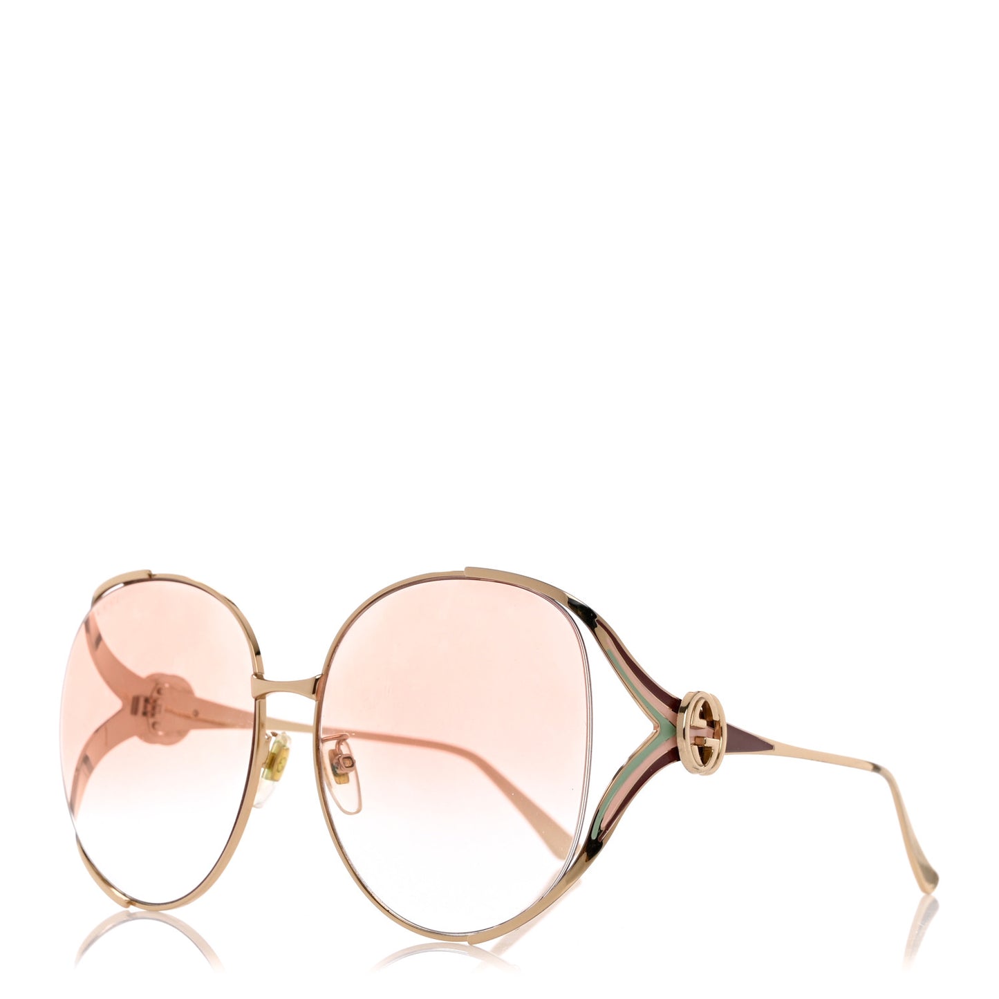 Metal Oversized Round Frame GG0225S Sunglasses Gold