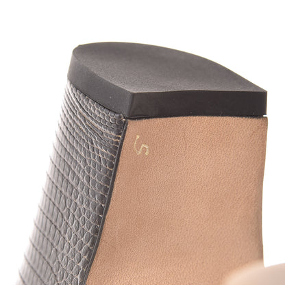 Chanel Lizard Grosgrain Cap Toe CC Slingback Pumps 37 Black 8 of 12