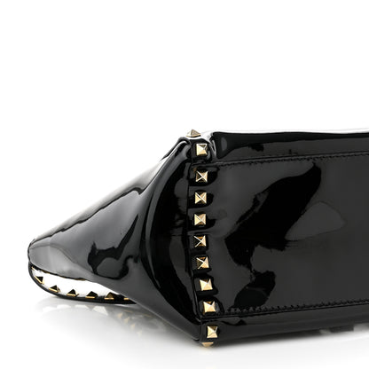 Valentino Garavani Patent Small Rockstud Double Handle Tote Black 8 of 11