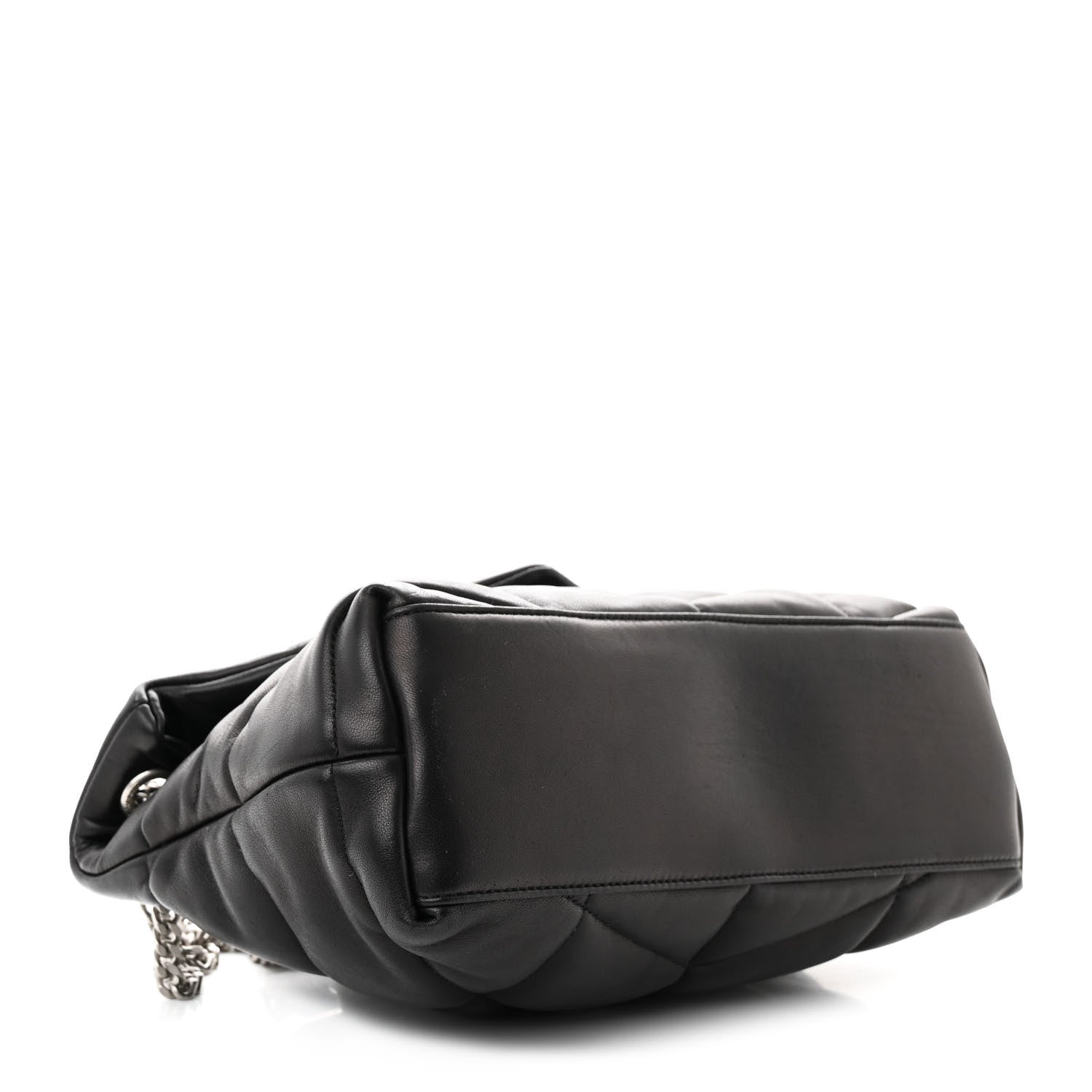 Saint Laurent Lambskin Quilted Small Loulou Puffer Monogram Chain Satchel Black 4 of 11