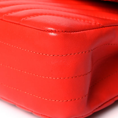 Chanel Lambskin Chevron Quilted Medium Double Flap Red 12 of 15