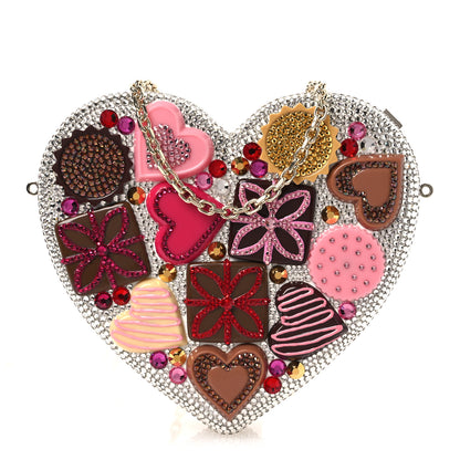 Judith Leiber Crystal Heart Chocolate Box Clutch 1 of 12