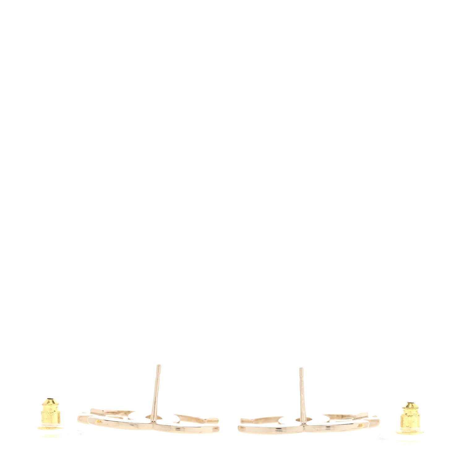 Chanel Metal Crystal CC Star Earrings Gold 3 of 4