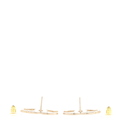 Chanel Metal Crystal CC Star Earrings Gold 3 of 4