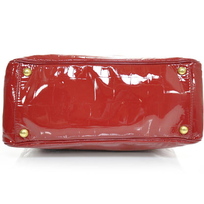 Saint Laurent Patent Croc Raspail Tote Red 5 of 8