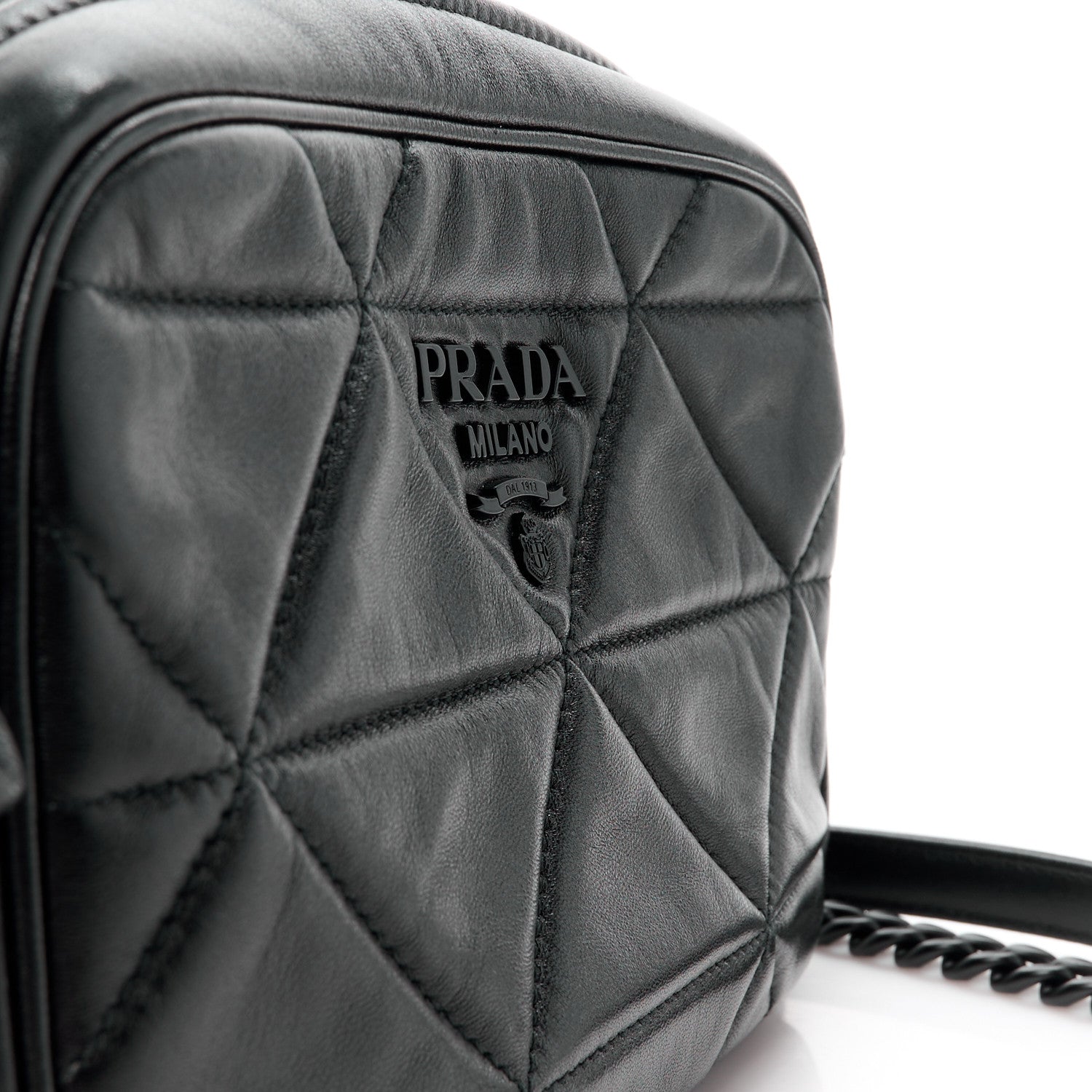 Prada Nappa Triangle Stitched Spectrum Camera Bag Black 11 of 13