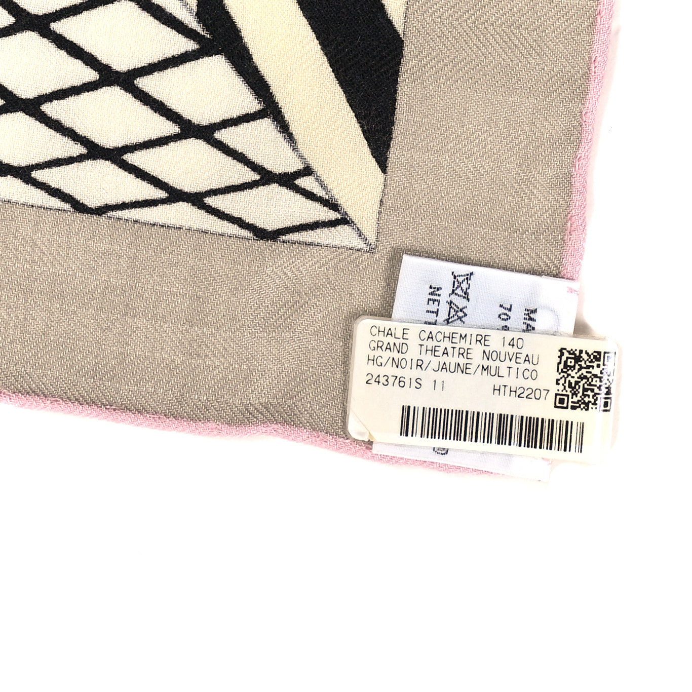 Hermes Cashmere Silk Grand Theatre Nouveau Shawl 140 Black Jaune Multicolor 3 of 3