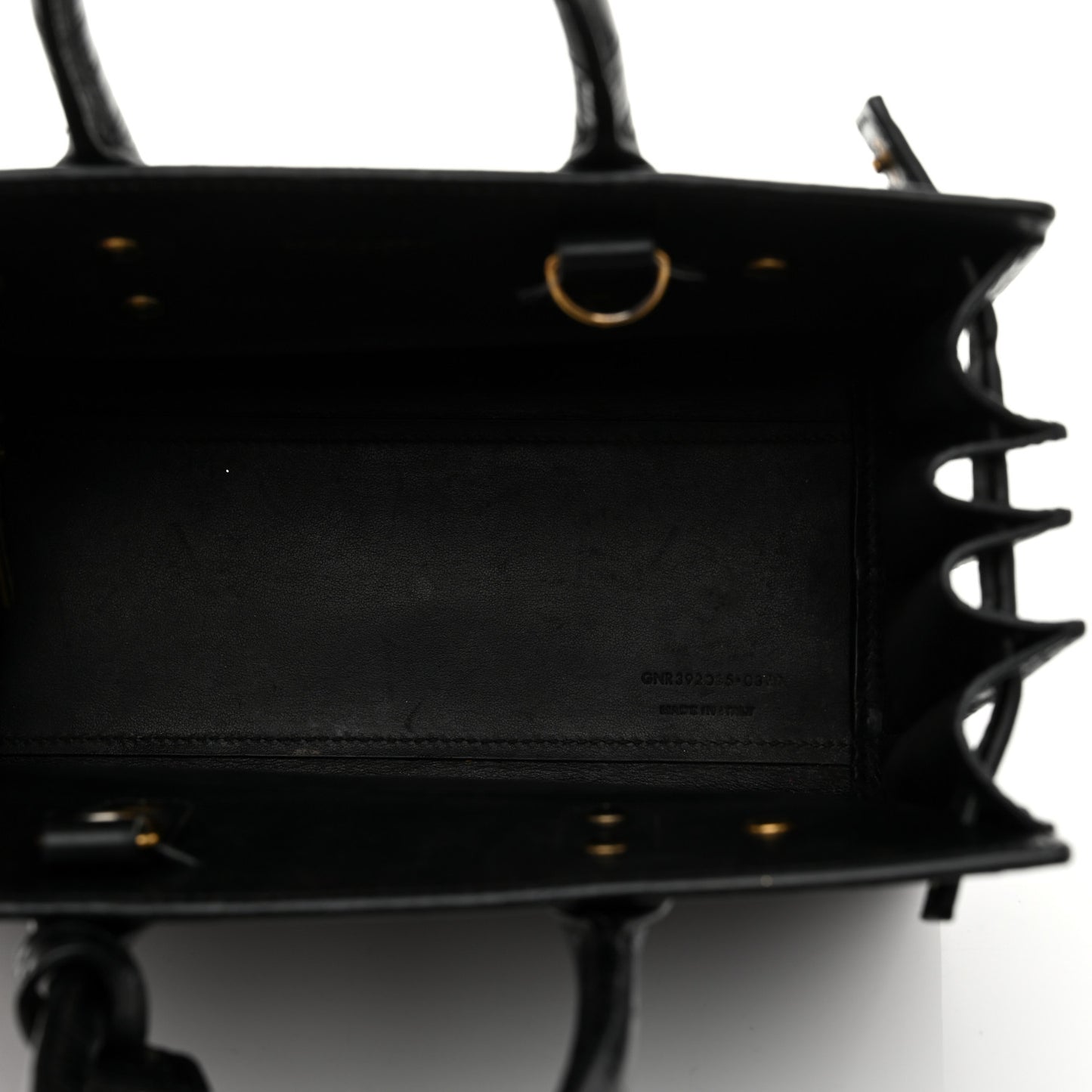 Calfskin Crocodile Embossed Nano Sac De Jour Black