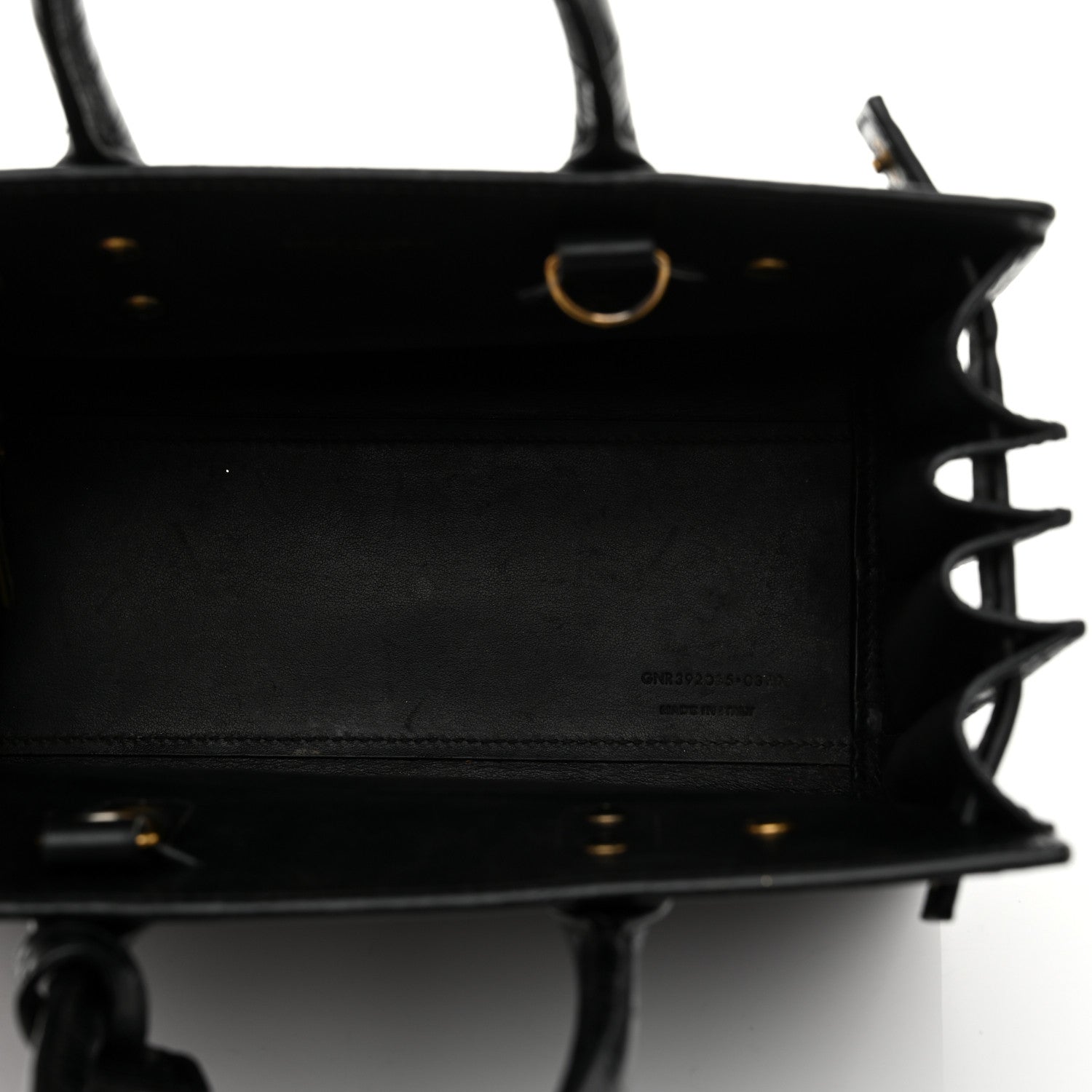 Saint Laurent Calfskin Crocodile Embossed Nano Sac De Jour Black 5 of 10