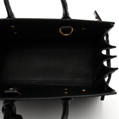 Saint Laurent Calfskin Crocodile Embossed Nano Sac De Jour Black 5 of 10