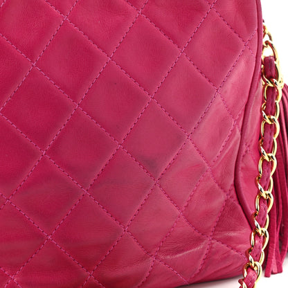 Chanel Lambskin Quilted Flap Tassel Camera Case Fuchsia 12 of 12