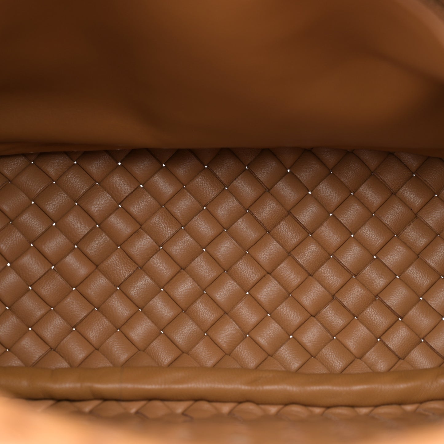 Nappa Intreccicio Padded Small Cobble Shoulder Bag Caramel