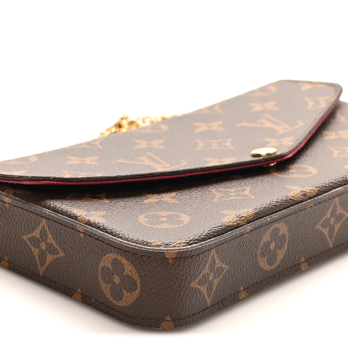 Monogram Pochette Felicie Chain Wallet Fuchsia