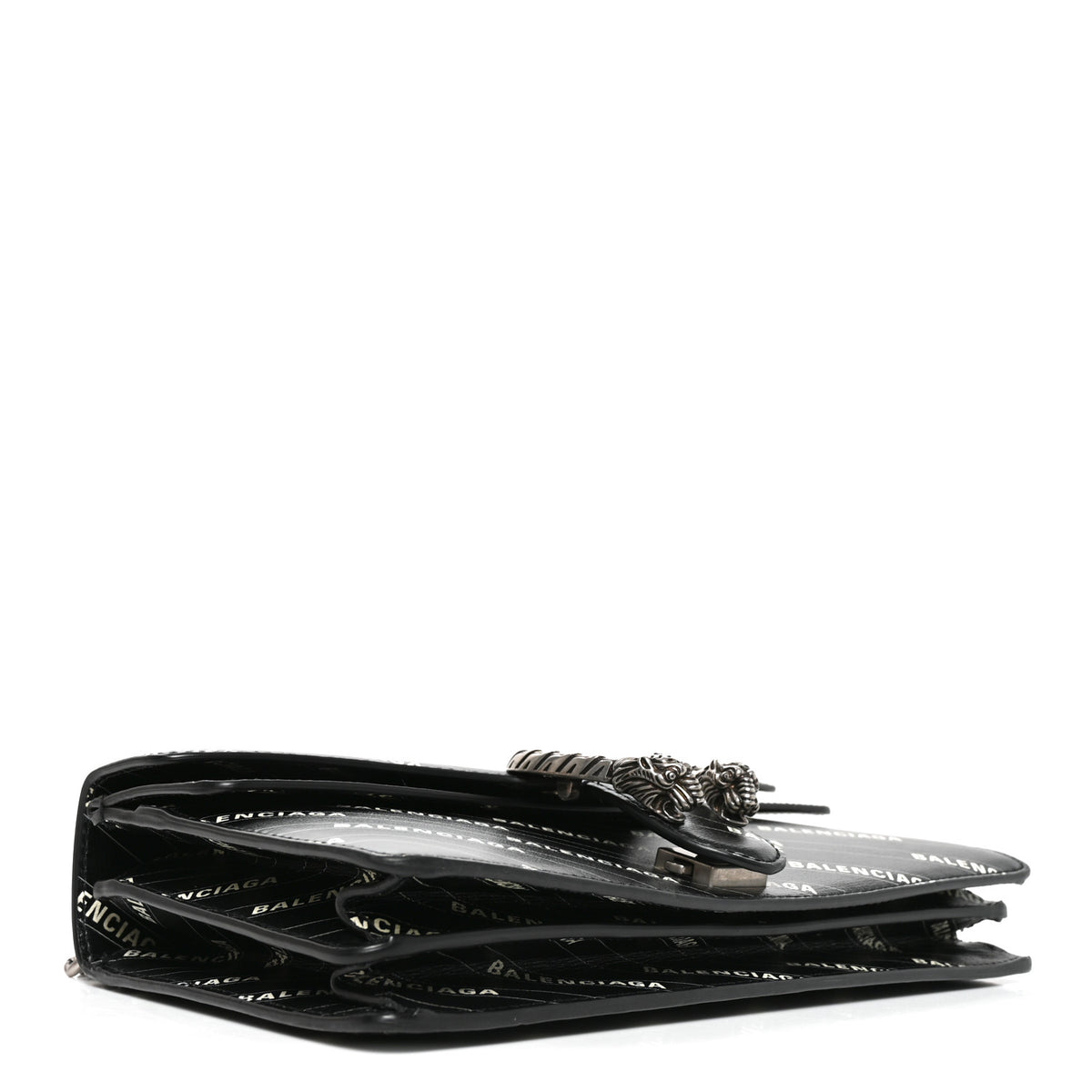 Gucci X BALENCIAGA Calfskin Matelasse Logo Print Small GG Marmont Shoulder Bag Black 4 of 10